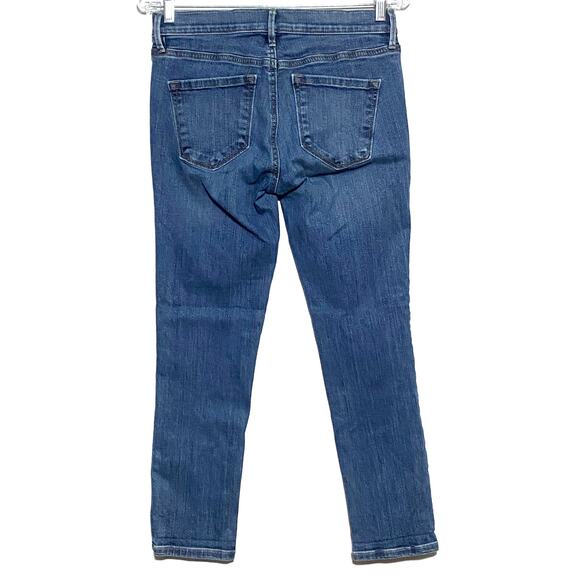 Loft Modern Cuffed Crop Whiskered Jeans Womens 2 Stretch Preppy Capsule Normcore - Picture 2 of 7